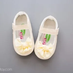 Soft Sole Ivory Silk Bow Mary Janes