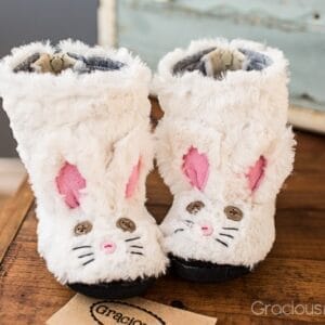 White Bunny Boots (Suede Sole)