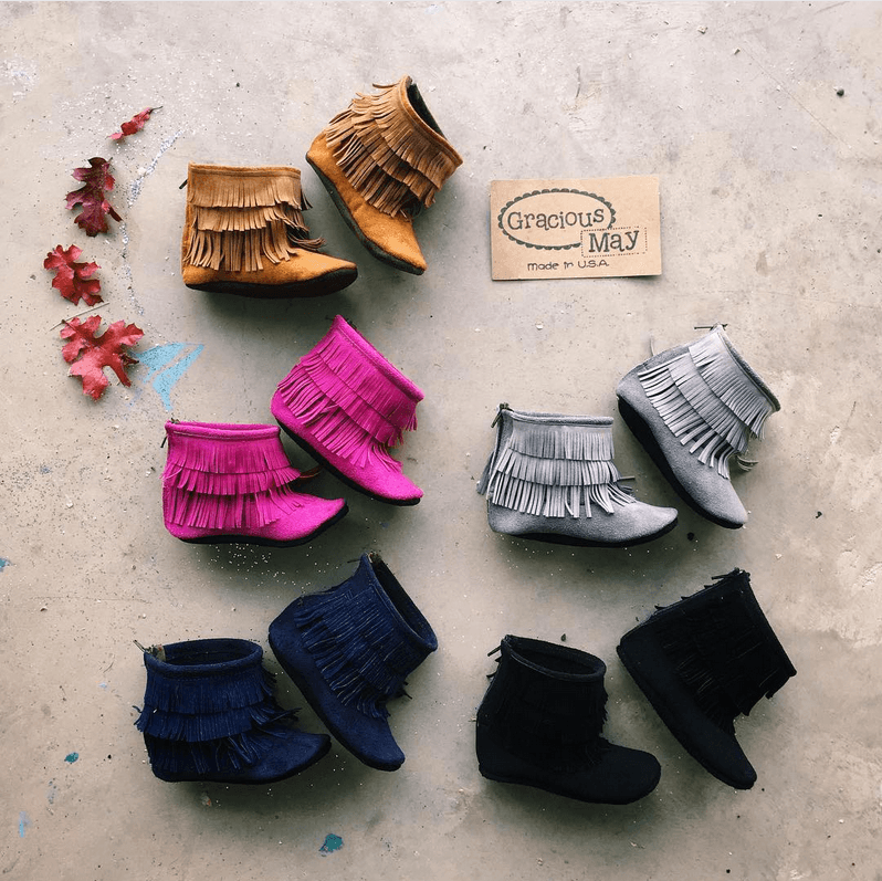 Gracious May Made in USA Childrens Moccasin Boots