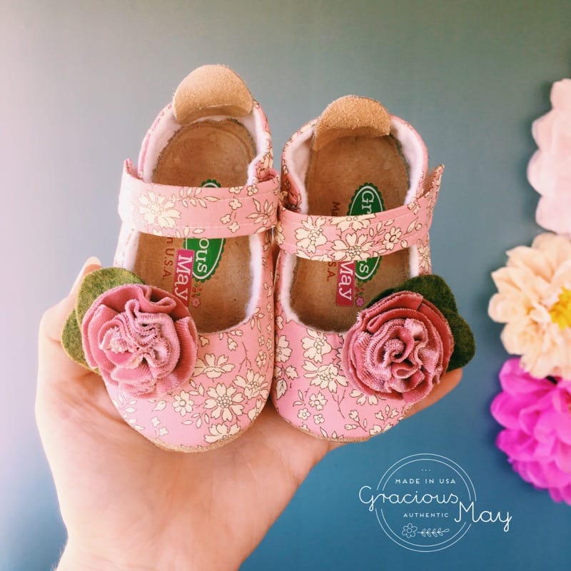 Gracious May Made in USA Baby Girl Shoes Pink