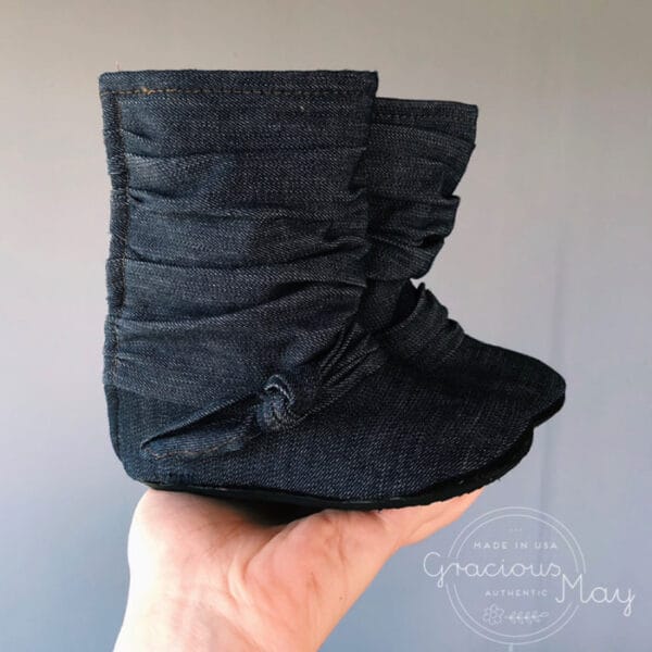 Navy Bue Denim Baby Girl Boots Fall 2019