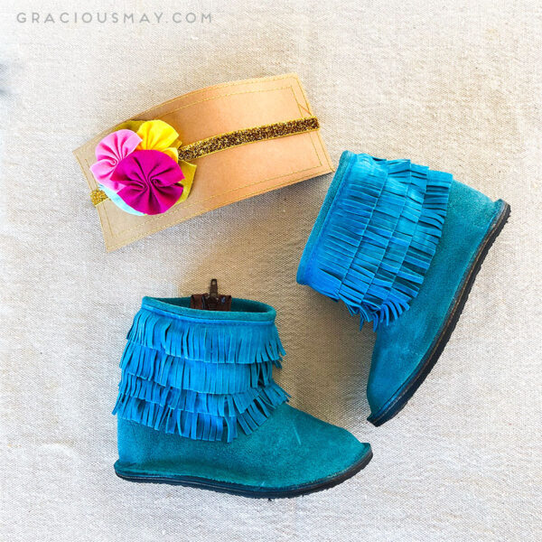 Turquoise Fringe Boots for Toddler Girls