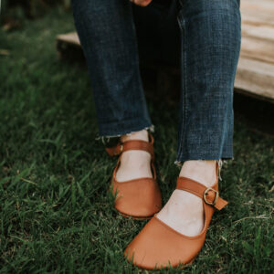 Barefoot Leather Mary Janes by Gracious May