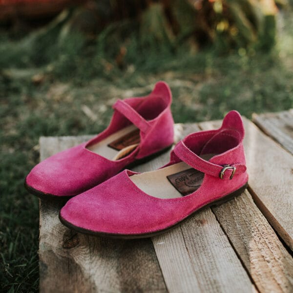 Womens Fuchsia Mary Jane Shoes made in the USA by Gracious May