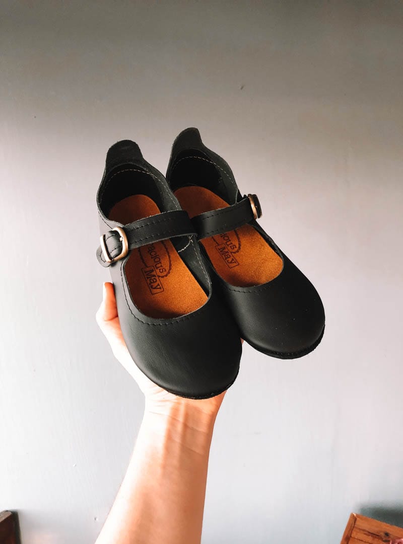 Simple Leather Flats for Girls Children's shoes Made in the USA